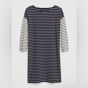 Gap Three-Quarter Sleeve Mix-Stripe T-Shirt Dress size small